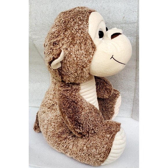 Kellytoy Brown Plush Monkey 14" Stuffed Animal Heart Logo Foot Soft Toy Gift - Picture 5 of 11